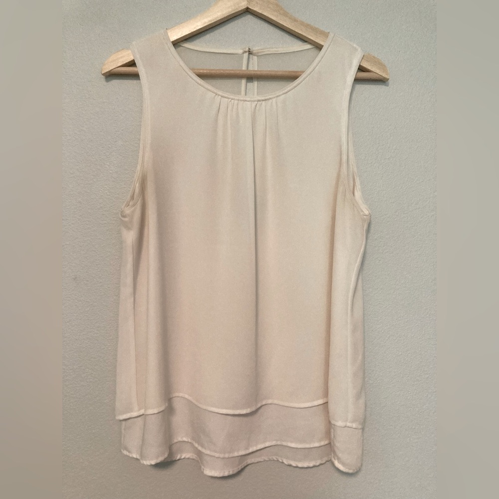 H&M double layer shell top cream color size US 12